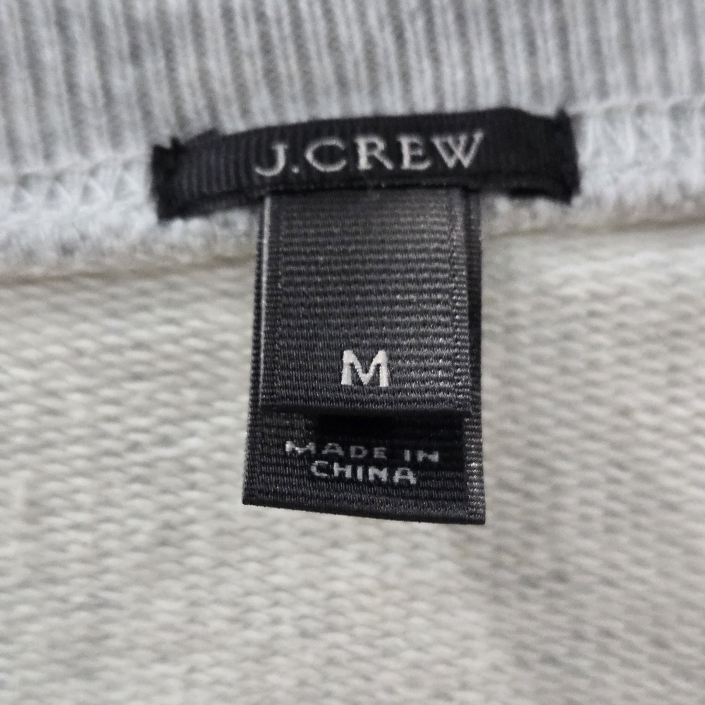 Millenial JCrew Gray Sweatshirt Neon Yellow Jeweled Neckline Embellishment M - Picture 4 of 7
